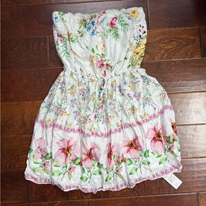 Strapless Floral Dress